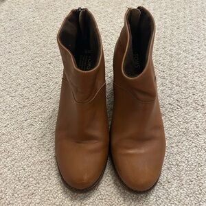 TOMS Tan Leather Ankle Boots